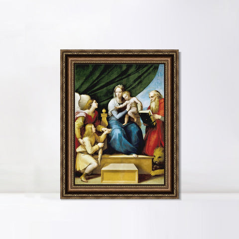 INVIN ART Framed Canvas Art Giclee Print Series#097 by Raphael/Raffaello Sanzio Wall Art Living Room Home Office Decorations