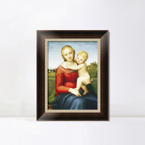 INVIN ART Framed Canvas Art Giclee Print The Small Cowper Madonna1505 by Raphael/Raffaello Sanzio Wall Art Living Room Home Office Decorations