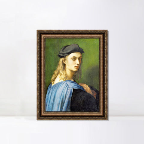 INVIN ART Framed Canvas Art Giclee Print Ritratto di Bindo Altoviti by Raphael/Raffaello Sanzio Wall Art Living Room Home Office Decorations