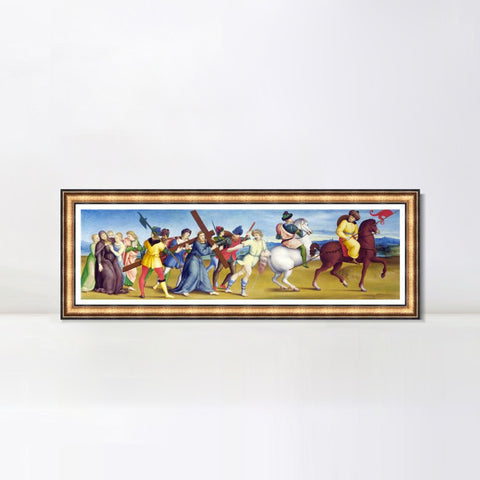 INVIN ART Framed Canvas Art Giclee Print The Procession to Calvary by Raphael/Raffaello Sanzio Wall Art Living Room Home Office Decorations
