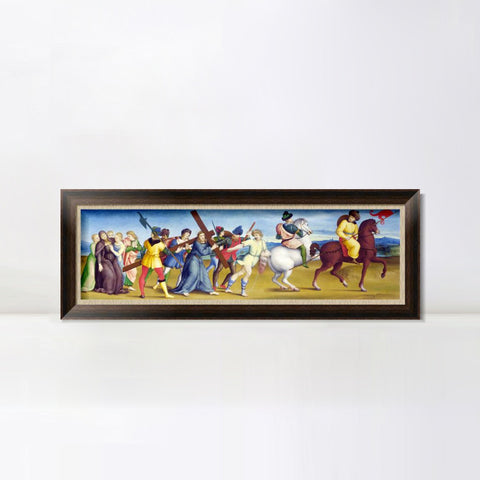 INVIN ART Framed Canvas Art Giclee Print The Procession to Calvary by Raphael/Raffaello Sanzio Wall Art Living Room Home Office Decorations