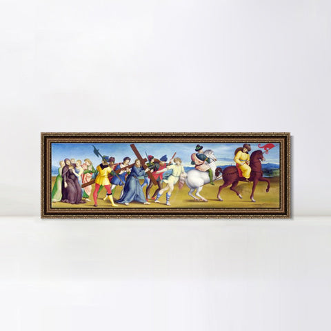 INVIN ART Framed Canvas Art Giclee Print The Procession to Calvary by Raphael/Raffaello Sanzio Wall Art Living Room Home Office Decorations