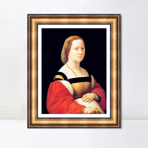 INVIN ART Framed Canvas Art Giclee Print La Gravida by Raphael/Raffaello Sanzio Wall Art Living Room Home Office Decorations