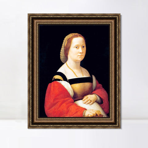 INVIN ART Framed Canvas Art Giclee Print La Gravida by Raphael/Raffaello Sanzio Wall Art Living Room Home Office Decorations