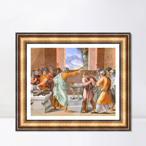 INVIN ART Framed Canvas Art Giclee Print Series#134 by Raphael/Raffaello Sanzio Wall Art Living Room Home Office Decorations