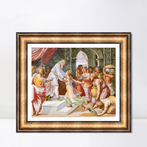 INVIN ART Framed Canvas Art Giclee Print Series#136 by Raphael/Raffaello Sanzio Wall Art Living Room Home Office Decorations
