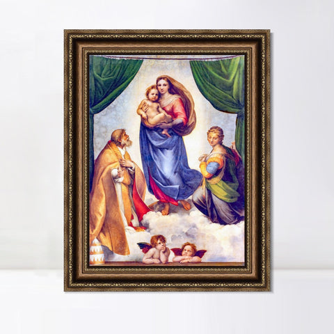 INVIN ART Framed Canvas Art Giclee Print Series#148 by Raphael/Raffaello Sanzio Wall Art Living Room Home Office Decorations