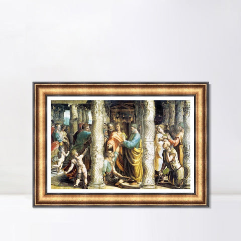 INVIN ART Framed Canvas Art Giclee Print Series#154 by Raphael/Raffaello Sanzio Wall Art Living Room Home Office Decorations