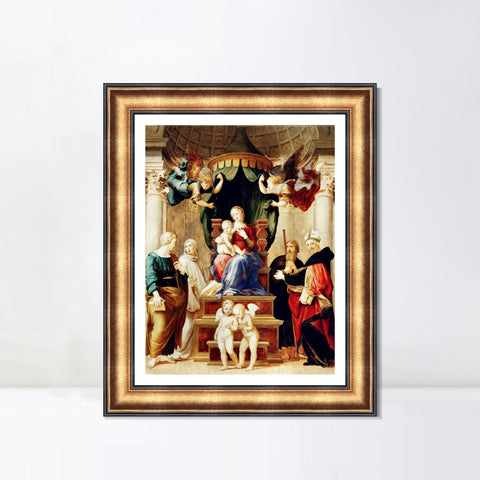 INVIN ART Framed Canvas Art Giclee Print Series#158 by Raphael/Raffaello Sanzio Wall Art Living Room Home Office Decorations