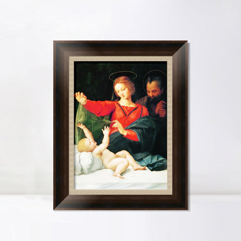 INVIN ART Framed Canvas Art Giclee Print The Holy Family (1509) by Raphael/Raffaello Sanzio Wall Art Living Room Home Office Decorations