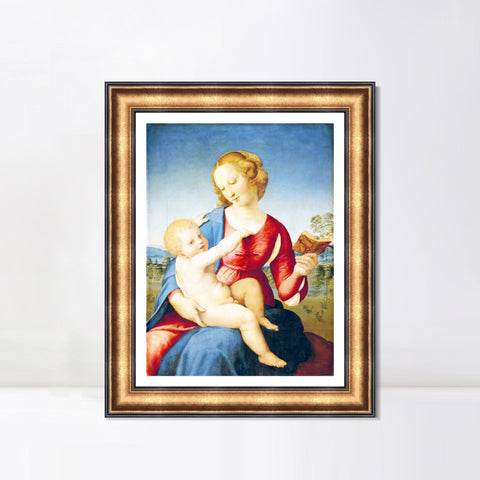 INVIN ART Framed Canvas Art Giclee Print Madonna and Child by Raphael/Raffaello Sanzio Wall Art Living Room Home Office Decorations