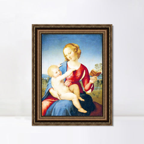 INVIN ART Framed Canvas Art Giclee Print Madonna and Child by Raphael/Raffaello Sanzio Wall Art Living Room Home Office Decorations