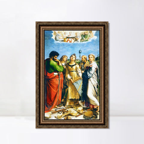INVIN ART Framed Canvas Art Giclee Print Series#172 by Raphael/Raffaello Sanzio Wall Art Living Room Home Office Decorations