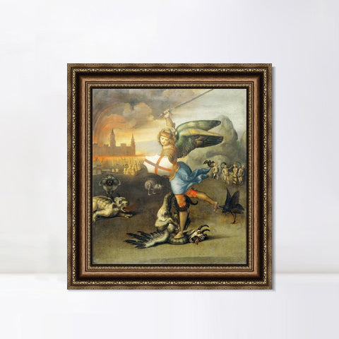 INVIN ART Framed Canvas Art Giclee Print Series#176 by Raphael/Raffaello Sanzio Wall Art Living Room Home Office Decorations