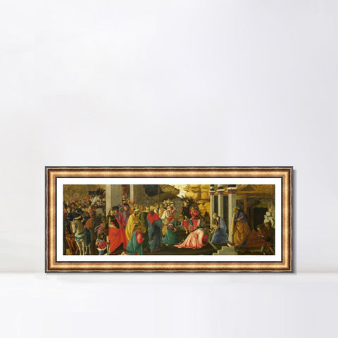 INVIN ART Framed Canvas Art Giclee Print Filippino Lippi Adoration Of The Kings,1470 by Sandro Botticelli Wall Art Living Room Home Office Decorations