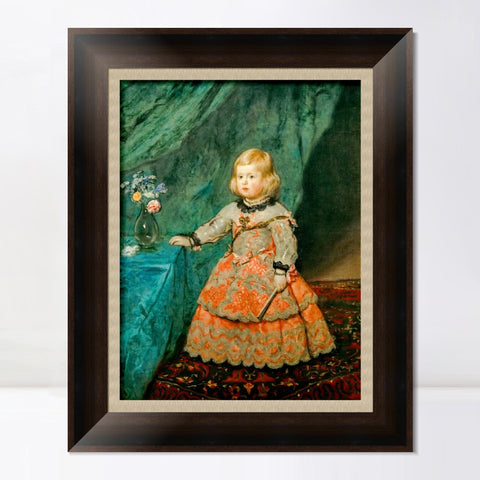 INVIN ART Framed Canvas Art Giclee Print Infanta Margarita Teresa in a Pink Gown by Diego Velazquez Wall Art Living Room Home Office Decorations