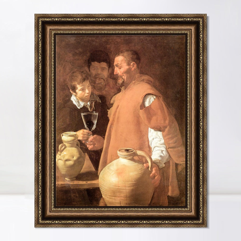 INVIN ART Framed Canvas Art Giclee Print the Waterseller of Seville by Diego Velazquez Wall Art