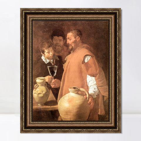 INVIN ART Framed Canvas Art Giclee Print the Waterseller of Seville by Diego Velazquez Wall Art Living Room Home Office Decorations
