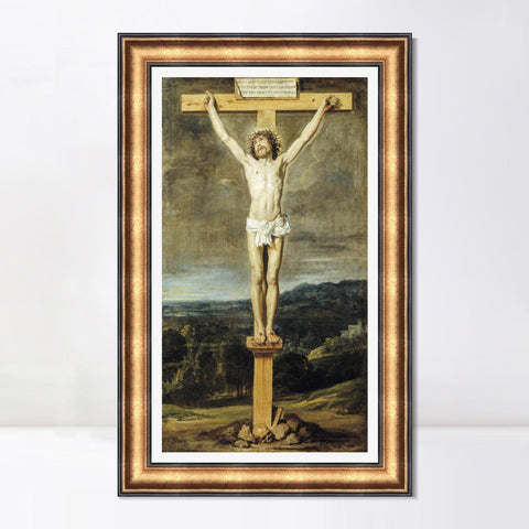 INVIN ART Framed Canvas Art Giclee Print Christ on the Cross by Diego Velazquez Wall Art Living Room Home Office Decorations