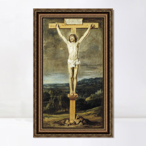 INVIN ART Framed Canvas Art Giclee Print Christ on the Cross by Diego Velazquez Wall Art Living Room Home Office Decorations