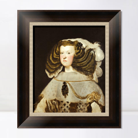 INVIN ART Framed Canvas Art Giclee Print Portrait of Mariana of Austria, Queen of Spain by Diego Velazquez Wall Art Living Room Home Office Decorations