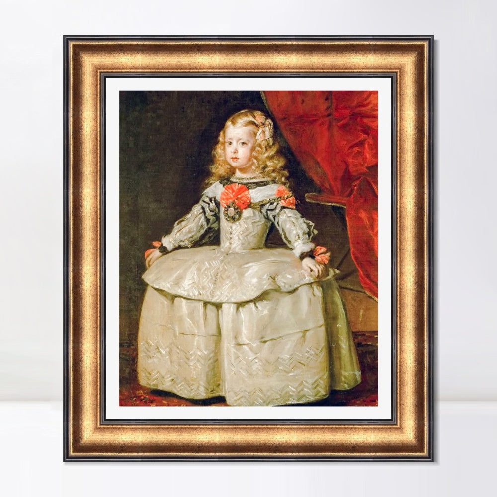 INVIN ART Framed Canvas Art Giclee Print Christ Infanta Margaraita Teresa in White Garb by the Christian Soul by Diego Velazquez Wall Art Room Home Decorations