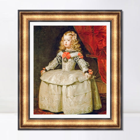 INVIN ART Framed Canvas Art Giclee Print Christ Infanta Margaraita Teresa in White Garb by the Christian Soul by Diego Velazquez Wall Art Room Home Decorations