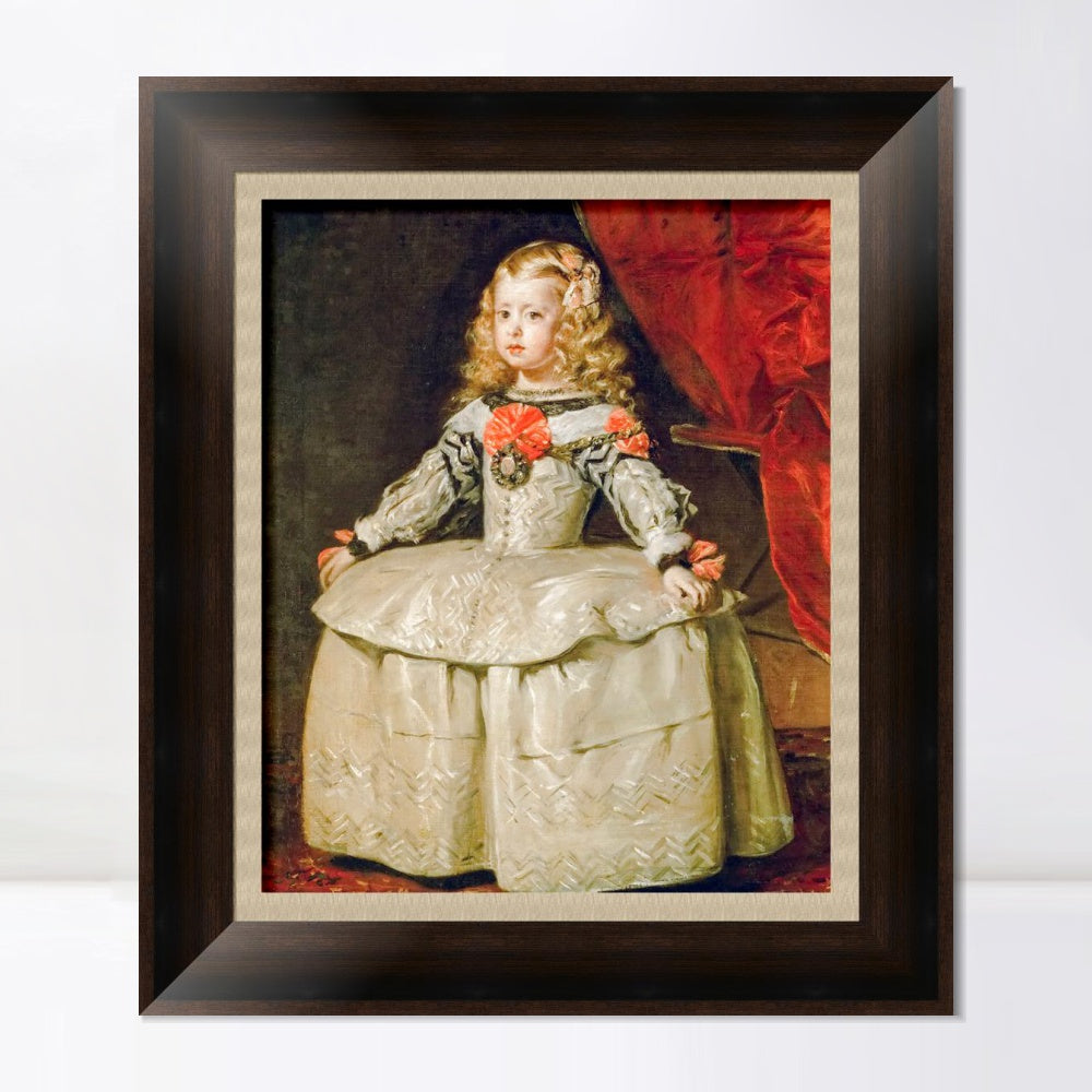 INVIN ART Framed Canvas Art Giclee Print Christ Infanta Margaraita Teresa in White Garb by the Christian Soul by Diego Velazquez Wall Art Room Home Decorations