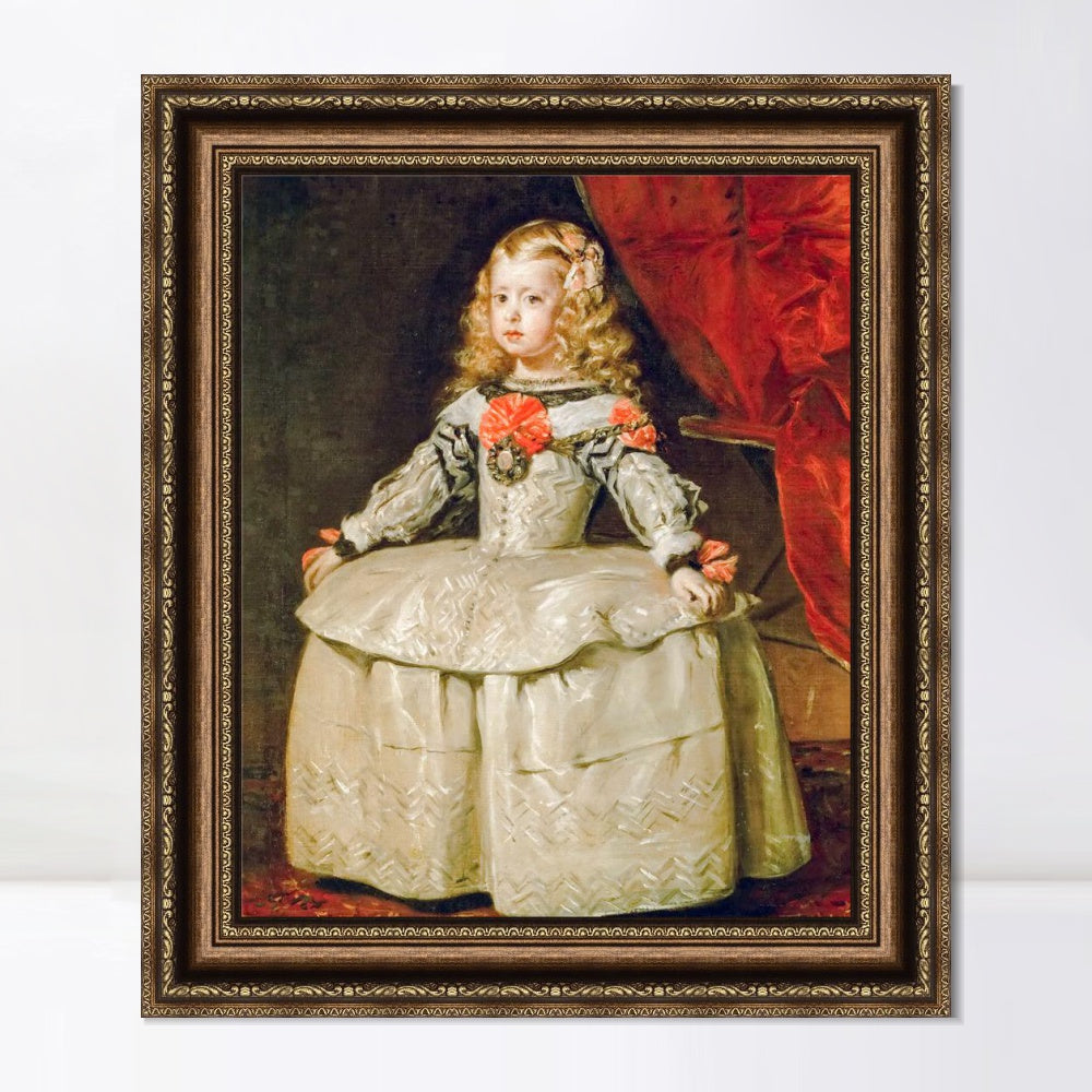 INVIN ART Framed Canvas Art Giclee Print Christ Infanta Margaraita Teresa in White Garb by the Christian Soul by Diego Velazquez Wall Art Room Home Decorations