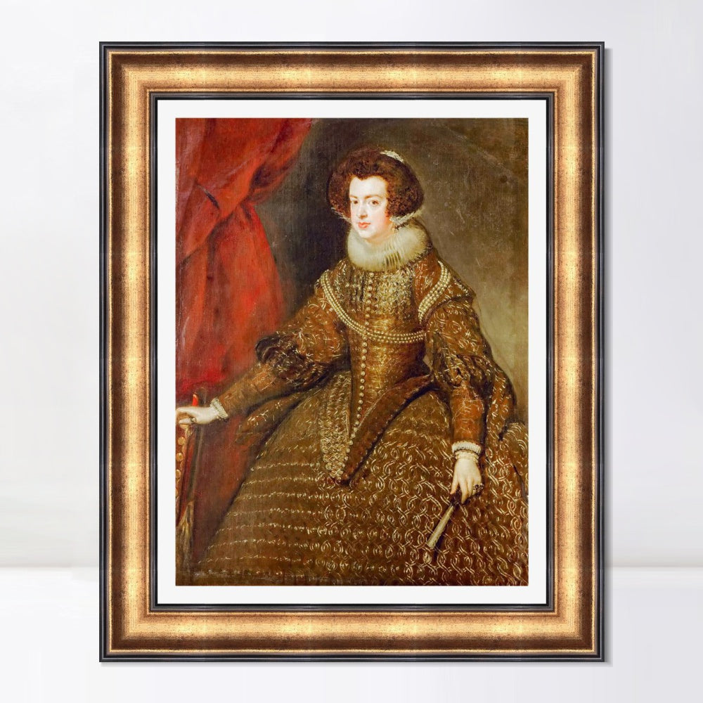 INVIN ART Framed Canvas Art Giclee Print Isabella, Queen of Spain by the Christian Soul by Diego Velazquez Wall Art