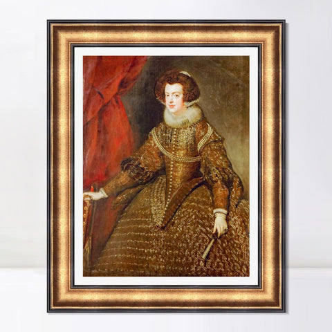 INVIN ART Framed Canvas Art Giclee Print Isabella, Queen of Spain by the Christian Soul by Diego Velazquez Wall Art Living Room Home Office Decorations