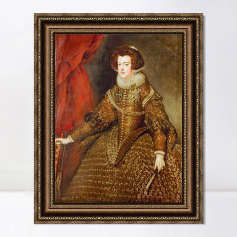 INVIN ART Framed Canvas Art Giclee Print Isabella, Queen of Spain by the Christian Soul by Diego Velazquez Wall Art Living Room Home Office Decorations