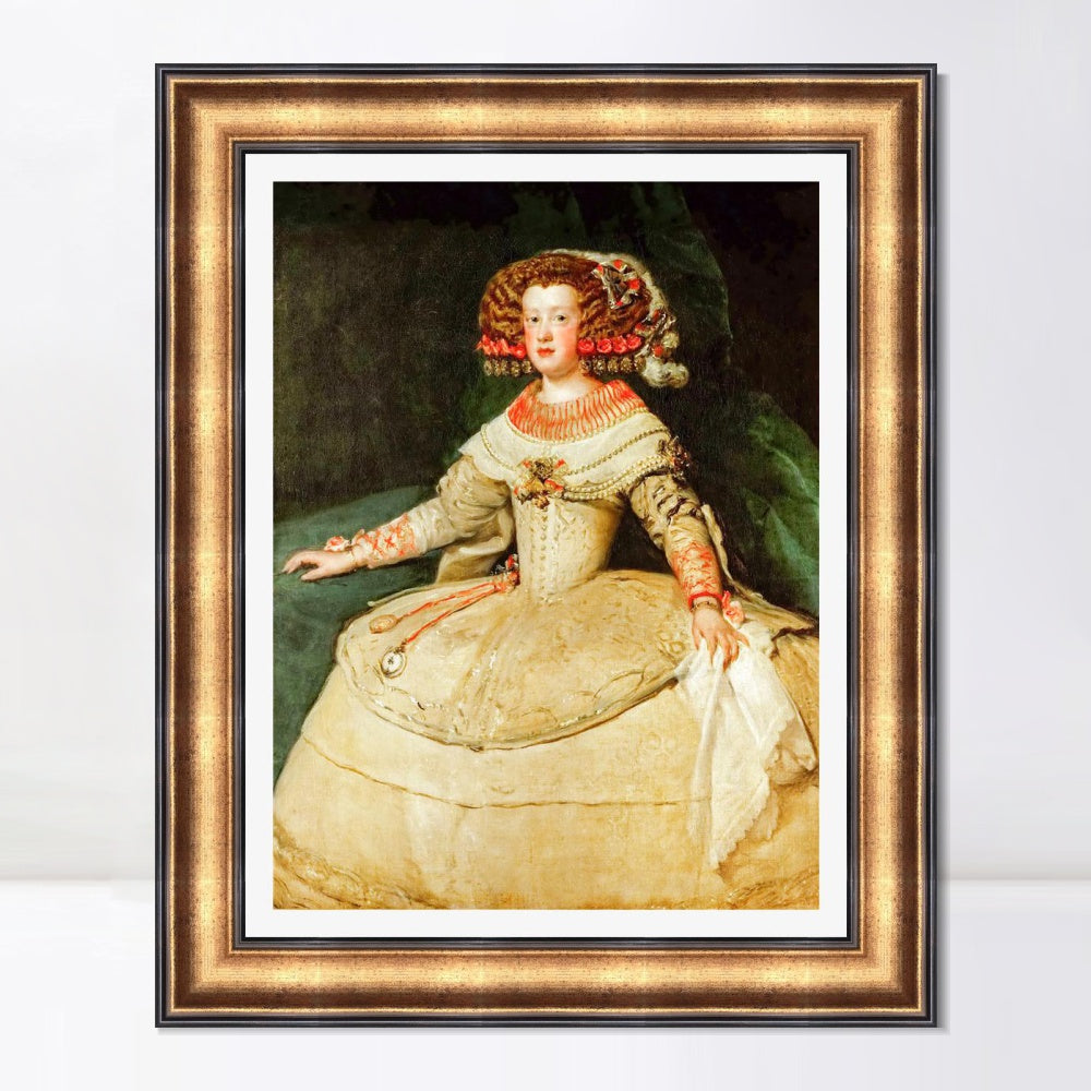 INVIN ART Framed Canvas Art Giclee Print Maria Teresa, Infanta by the Christian Soul by Diego Velazquez Wall Art