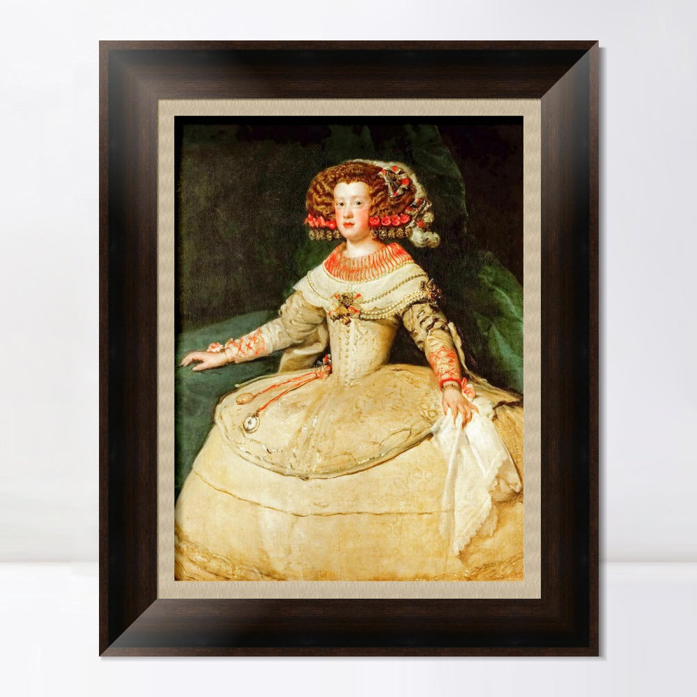 INVIN ART Framed Canvas Art Giclee Print Maria Teresa, Infanta by the Christian Soul by Diego Velazquez Wall Art