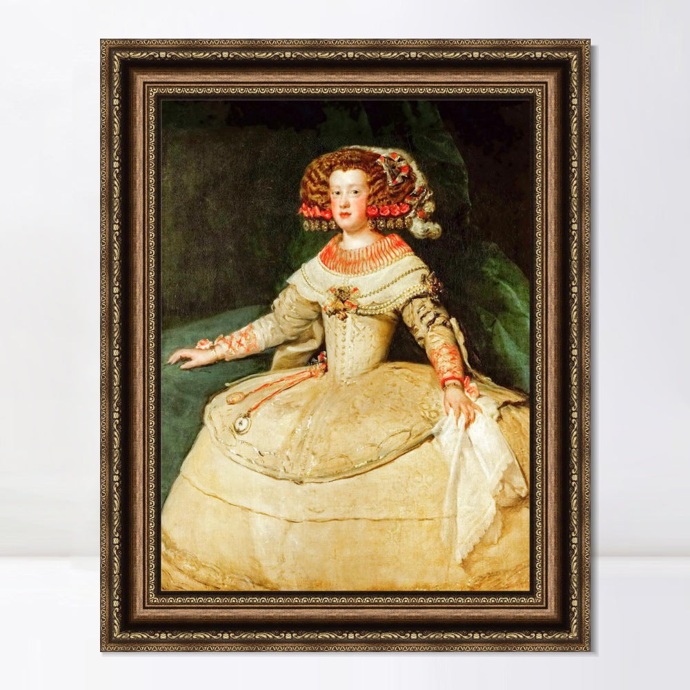 INVIN ART Framed Canvas Art Giclee Print Maria Teresa, Infanta by the Christian Soul by Diego Velazquez Wall Art