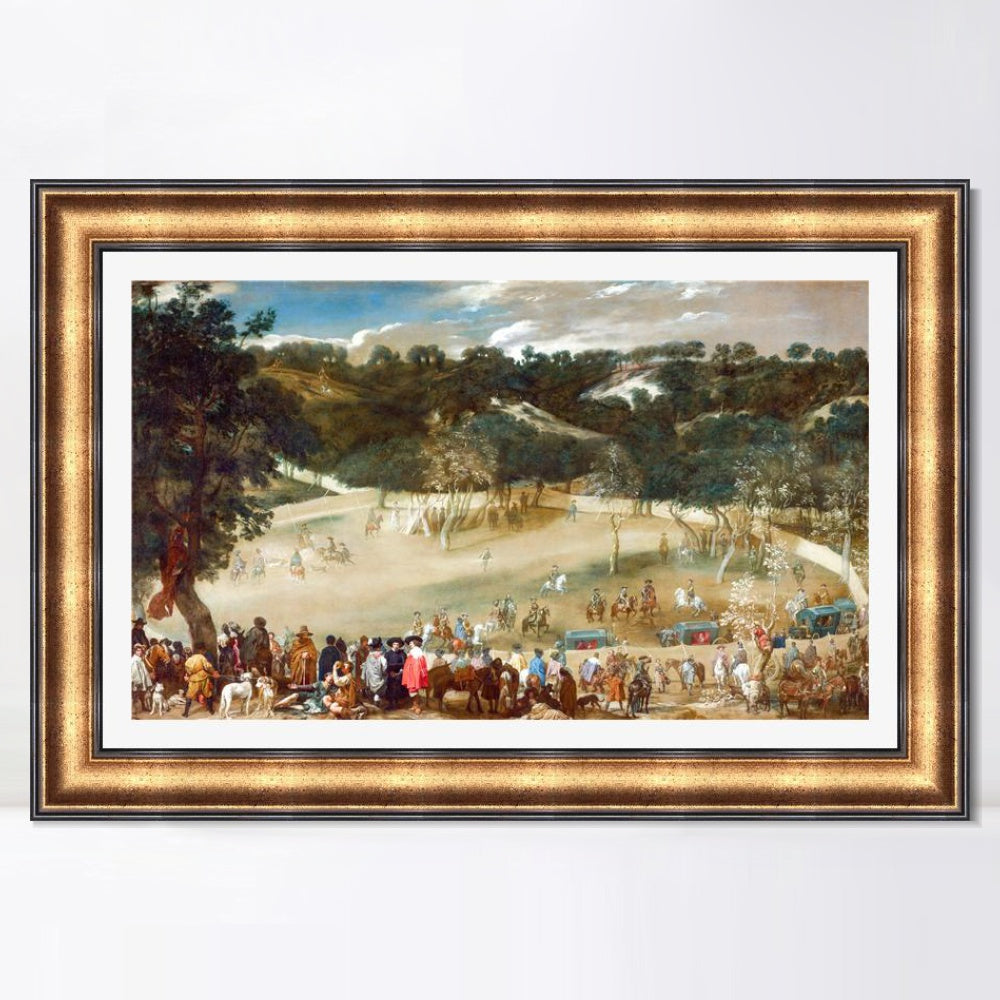 INVIN ART Framed Canvas Art Giclee Print Philip IV hunting Wild Boar by the Christian Soul by Diego Velazquez Wall Art