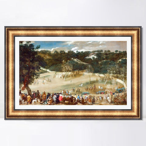 INVIN ART Framed Canvas Art Giclee Print Philip IV hunting Wild Boar by the Christian Soul by Diego Velazquez Wall Art Living Room Home Office Decorations