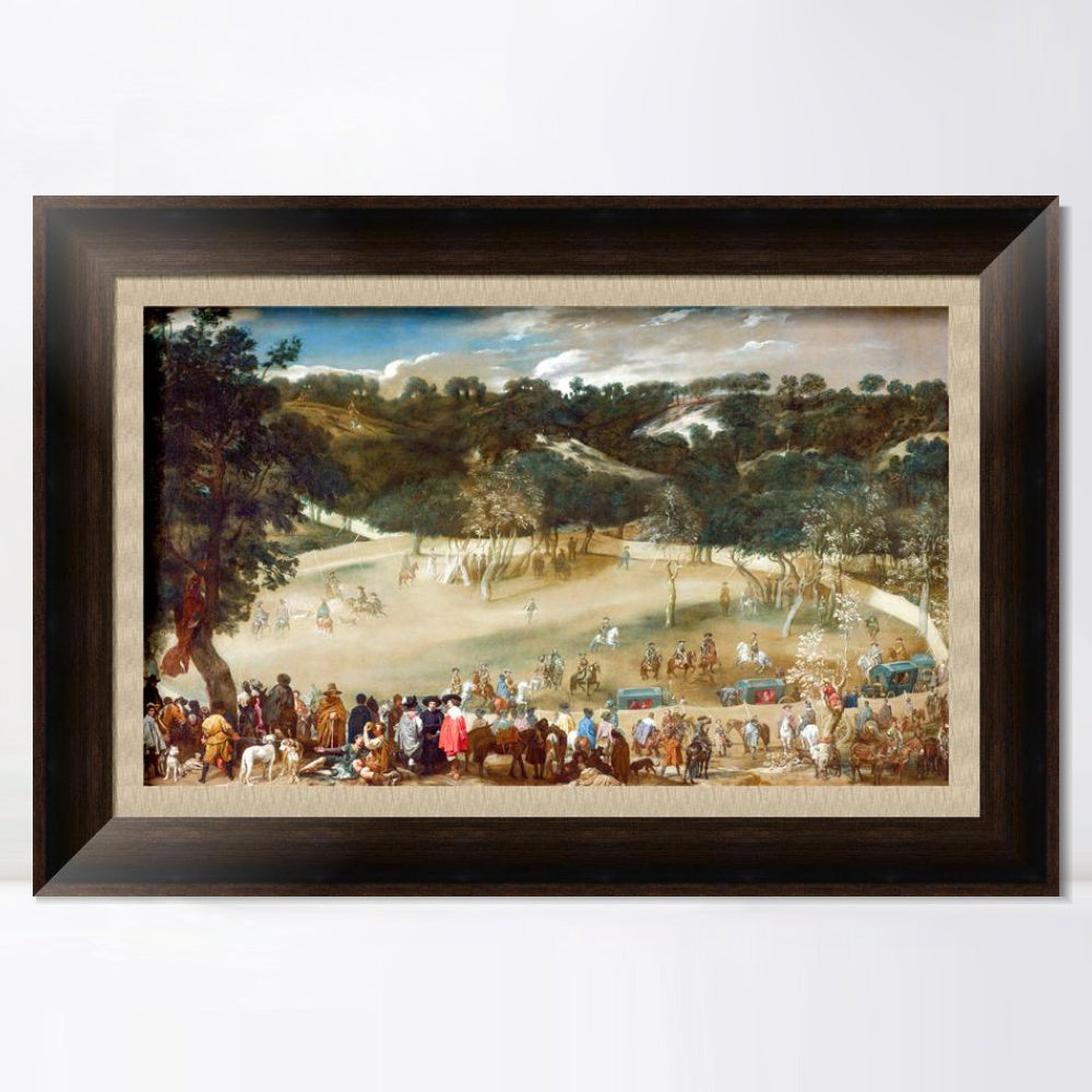 INVIN ART Framed Canvas Art Giclee Print Philip IV hunting Wild Boar by the Christian Soul by Diego Velazquez Wall Art