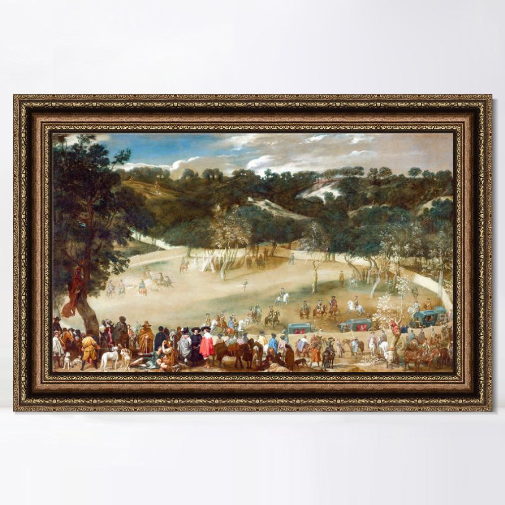 INVIN ART Framed Canvas Art Giclee Print Philip IV hunting Wild Boar by the Christian Soul by Diego Velazquez Wall Art