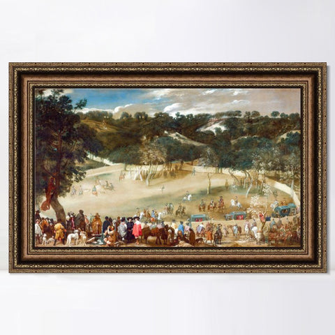 INVIN ART Framed Canvas Art Giclee Print Philip IV hunting Wild Boar by the Christian Soul by Diego Velazquez Wall Art Living Room Home Office Decorations