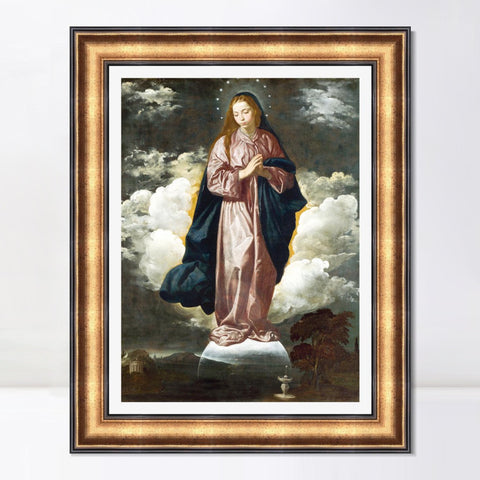 INVIN ART Framed Canvas Art Giclee Print the Immaculate Conception by the Christian Soul by Diego Velazquez Wall Art Living Room Home Office Decorations