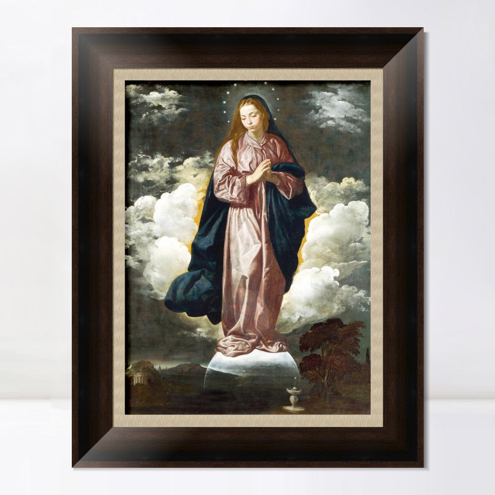 INVIN ART Framed Canvas Art Giclee Print the Immaculate Conception by the Christian Soul by Diego Velazquez Wall Art
