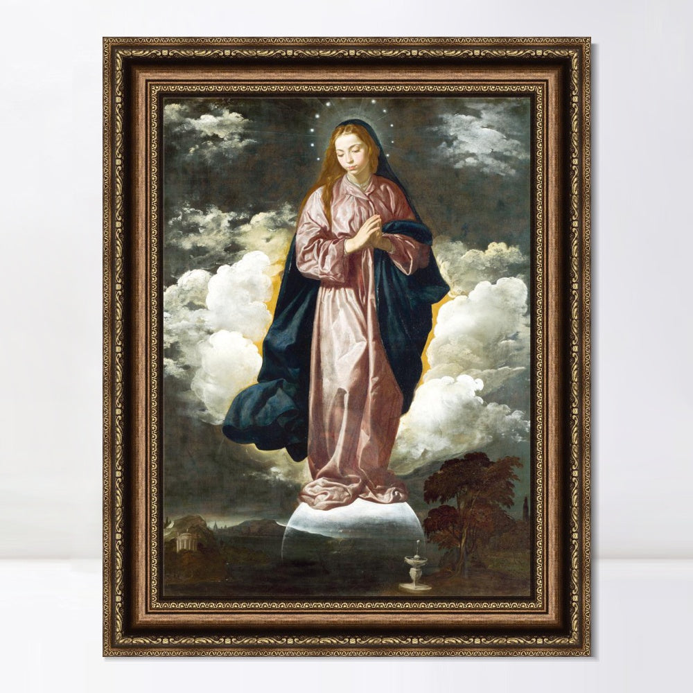 INVIN ART Framed Canvas Art Giclee Print the Immaculate Conception by the Christian Soul by Diego Velazquez Wall Art