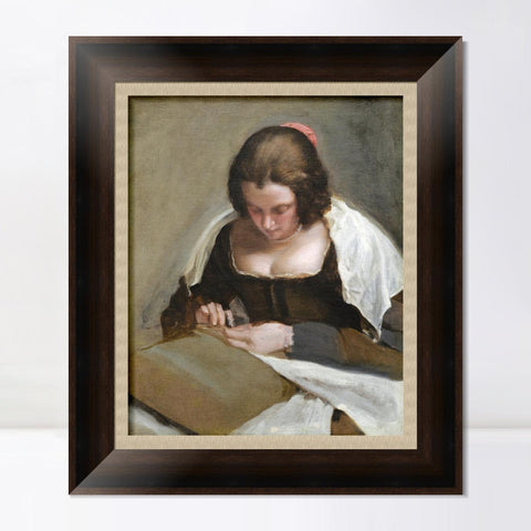 INVIN ART Framed Canvas Art Giclee Print the needlewoman by the Christian Soul by Diego Velazquez Wall Art Living Room Home Office Decorations