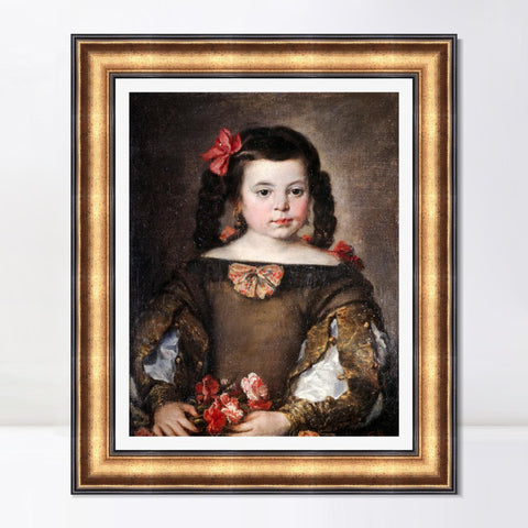 INVIN ART Framed Canvas Art Giclee Print Mona nina by the Christian Soul by Diego Velazquez Wall Art Living Room Home Office Decorations