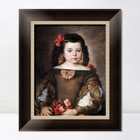 INVIN ART Framed Canvas Art Giclee Print Mona nina by the Christian Soul by Diego Velazquez Wall Art Living Room Home Office Decorations