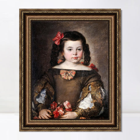 INVIN ART Framed Canvas Art Giclee Print Mona nina by the Christian Soul by Diego Velazquez Wall Art Living Room Home Office Decorations