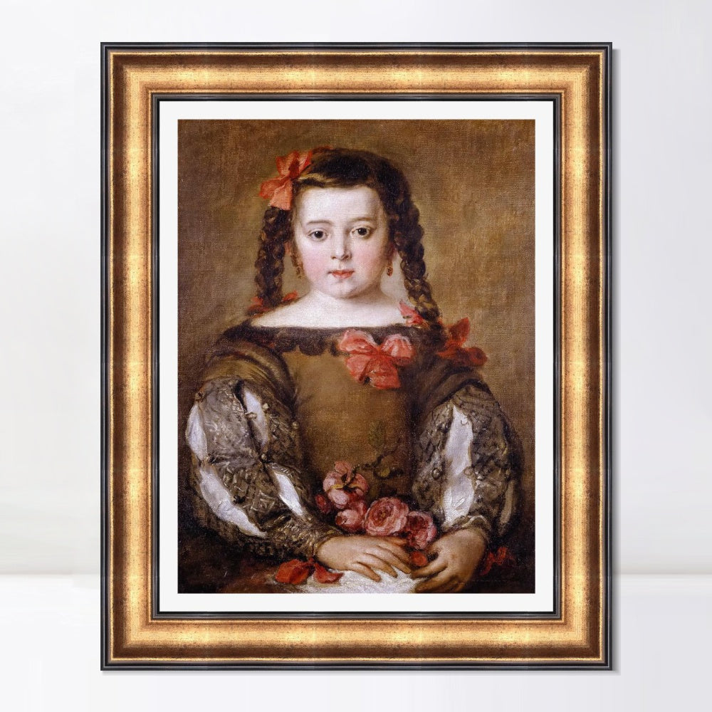 INVIN ART Framed Canvas Art Giclee Print Mona nina2 by the Christian Soul by Diego Velazquez Wall Art