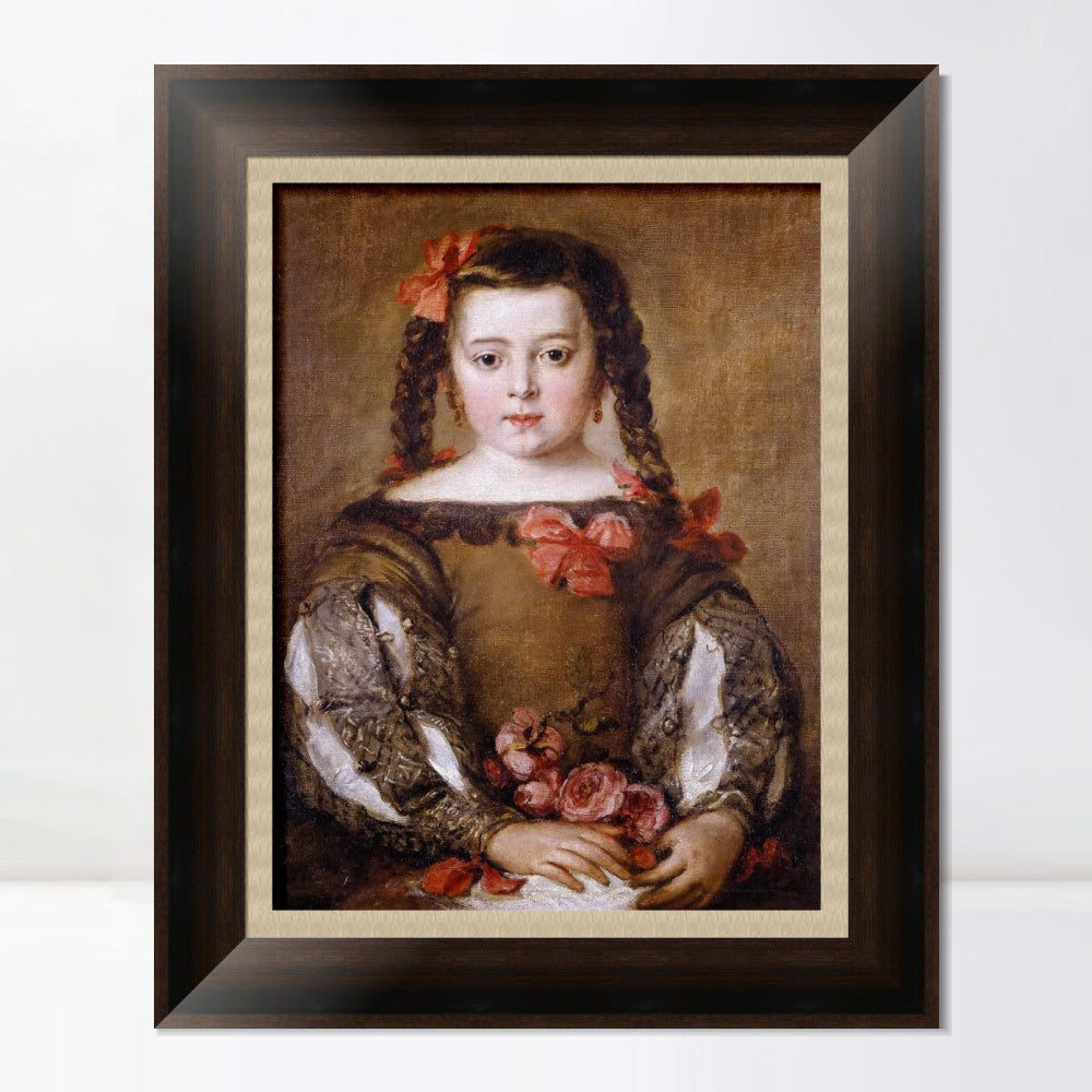 INVIN ART Framed Canvas Art Giclee Print Mona nina2 by the Christian Soul by Diego Velazquez Wall Art