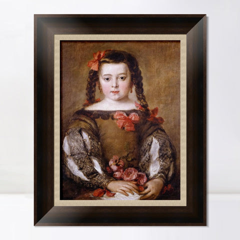 INVIN ART Framed Canvas Art Giclee Print Mona nina2 by the Christian Soul by Diego Velazquez Wall Art Living Room Home Office Decorations